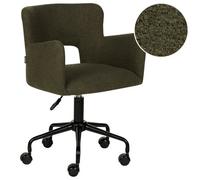 Desk Chair SANILAC Boucle Dark Green