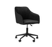 Beliani Desk Chair Swivel Venice Velvet Black