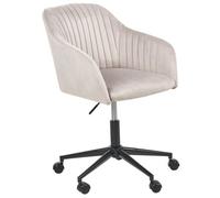 Beliani Desk Chair Swivel Venice Velvet Taupe