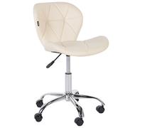 Beliani Desk Chair Swivel VALETTA Faux Leather Beige
