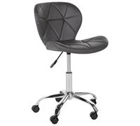 Desk Chair VALETTA Faux Leather Graphite Grey