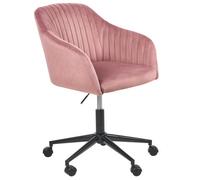 Beliani Desk Chair VENICE Velvet Pink, Pink