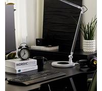 Beliani Desk Led Lamp - Aluminium Silver, Touch Double-Dimming, 3 Colour Temperatures, Stable Base