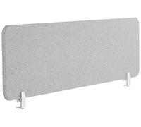Beliani Desk Screen PET Acoustic Board Fabric Upholstered 160 x 40 cm Light Grey Wally