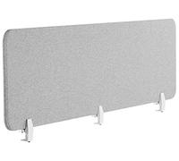 Beliani Desk Screen PET Acoustic Board Fabric Upholstered 180 x 40 cm Light Grey Wally