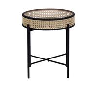 Beliani Detachable Top Round Side Table Black Metal 36Cm - Matt Finish