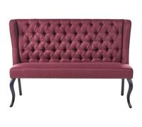 Beliani Dining Bench 2 Seater Torsby Fabric Dark Red