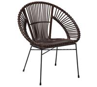 Beliani Dining Chair Sarita Rattan Dark Brown