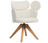 Beliani Dining Chair Swivel Marcy Boucle Light Beige