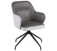 Beliani Dining Chair Swivel Stowe Fabric Grey