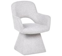 Beliani Dining Chair Swivel Vallby Fabric Light Grey