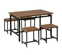 Beliani Dining Set Arlington Dark Brown 4 Seater