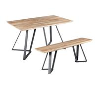 Beliani Dining Set Upton Light Brown 2 Seater