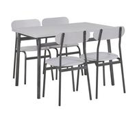 Beliani Dining Set Velden Light Grey 4 Seater