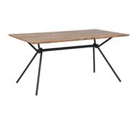 Beliani Dining Table Amsterdam Dark Brown 160 Cm 90 Cm
