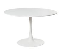 Beliani Dining Table Boca White 120 Cm 120 Cm