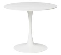 Beliani Dining Table Boca White Marble 90 Cm 90 Cm Ceramic