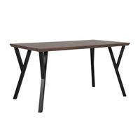 Beliani Dining Table Bravo Dark Brown 140 Cm 80 Cm