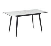 Dining Table EFTALIA White Marble 120/150 cm 80 cm