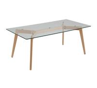 Beliani Dining Table Hudson Ii Transparent 180 Cm 90 Cm Glass