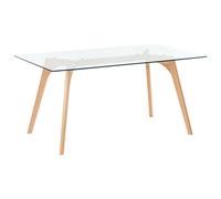 Dining Table HUDSON Transparent 160 cm 90 cm Tempered Glass