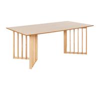 Beliani Dining Table Leandra Light Ash Wood 200 Cm 100 Cm