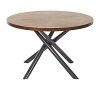 Beliani Dining Table Lorenzo Brown Ash Wood 120 Cm 120 Cm