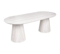 Beliani Dining Table Luman Travertine Effect 220 Cm 95 Cm