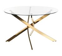 Beliani Dining Table Maramo Gold 120 Cm 120 Cm Tempered Glass