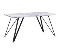 Beliani Dining Table Molden Marble/ Black 150 Cm 80 Cm