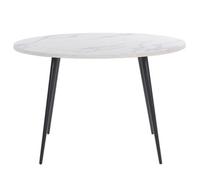 Beliani Dining Table Odeon White Marble 120 Cm 120 Cm