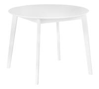 Beliani Dining Table Roxby White 100 Cm 100 Cm Pine Wood