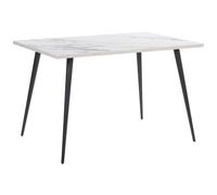 Beliani Dining Table Santiago White Marble 120 Cm 80 Cm