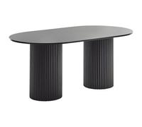 Beliani Dining Table Sheridan Black 180 Cm 100 Cm