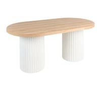 Beliani Dining Table Sheridan Light Brown/ White 180 Cm 90 Cm