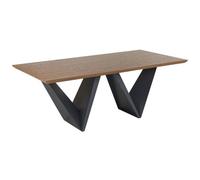 Beliani Dining Table Sintra Dark Brown 200 Cm 100 Cm