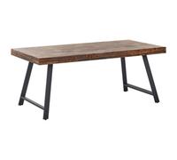 Beliani Dining Table Warton Dark Brown 180 Cm 90 Cm Pine Wood