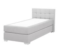 Beliani Divan Bed Fabric Admiral 90 X 200 Cm Eu Single Light Grey, Grey