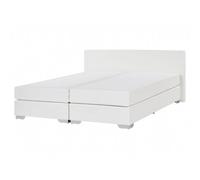 Beliani Divan Bed Faux Leather President 160 X 200 Cm (Eu King Size) White
