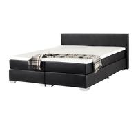 Divan Bed Faux Leather PRESIDENT 180 x 200 cm (EU Super King) Black