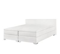 Beliani Divan Bed Faux Leather President 180 X 200 Cm Eu Super King White, White