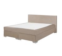 Beliani Divan Bed Velvet Consul 160 X 200 Cm (Eu King Size) Light Beige