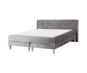 Beliani Divan Bed Velvet Marquise 180 X 200 Cm (Eu Super King) Grey