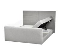 Beliani Divan Bed With Storage Aristocrat Fabric Light Grey 160 X 200 Cm (Eu King Size)