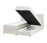 Beliani Divan Bed With Storage Baronet Fabric Off-White 160 X 200 Cm (Eu King Size)