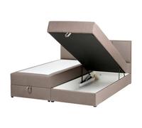 Beliani Divan Bed With Storage Baronet Fabric Taupe 160 X 200 Cm (Eu King Size)