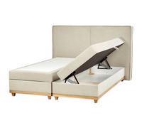 Beliani Divan Bed With Storage Fabric Dynasty 160 X 200 Cm (Eu King Size) Beige