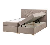 Beliani Divan Bed With Storage Fabric Esquire 180 X 200 Cm (Eu Super King) Taupe