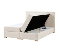 Divan Bed with Storage Fabric MAJOR 160 x 200 cm (EU King Size) Light Beige