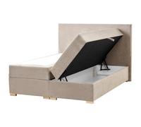 Beliani Divan Bed With Storage Major Fabric Taupe 140 X 200 Cm (Eu Double)